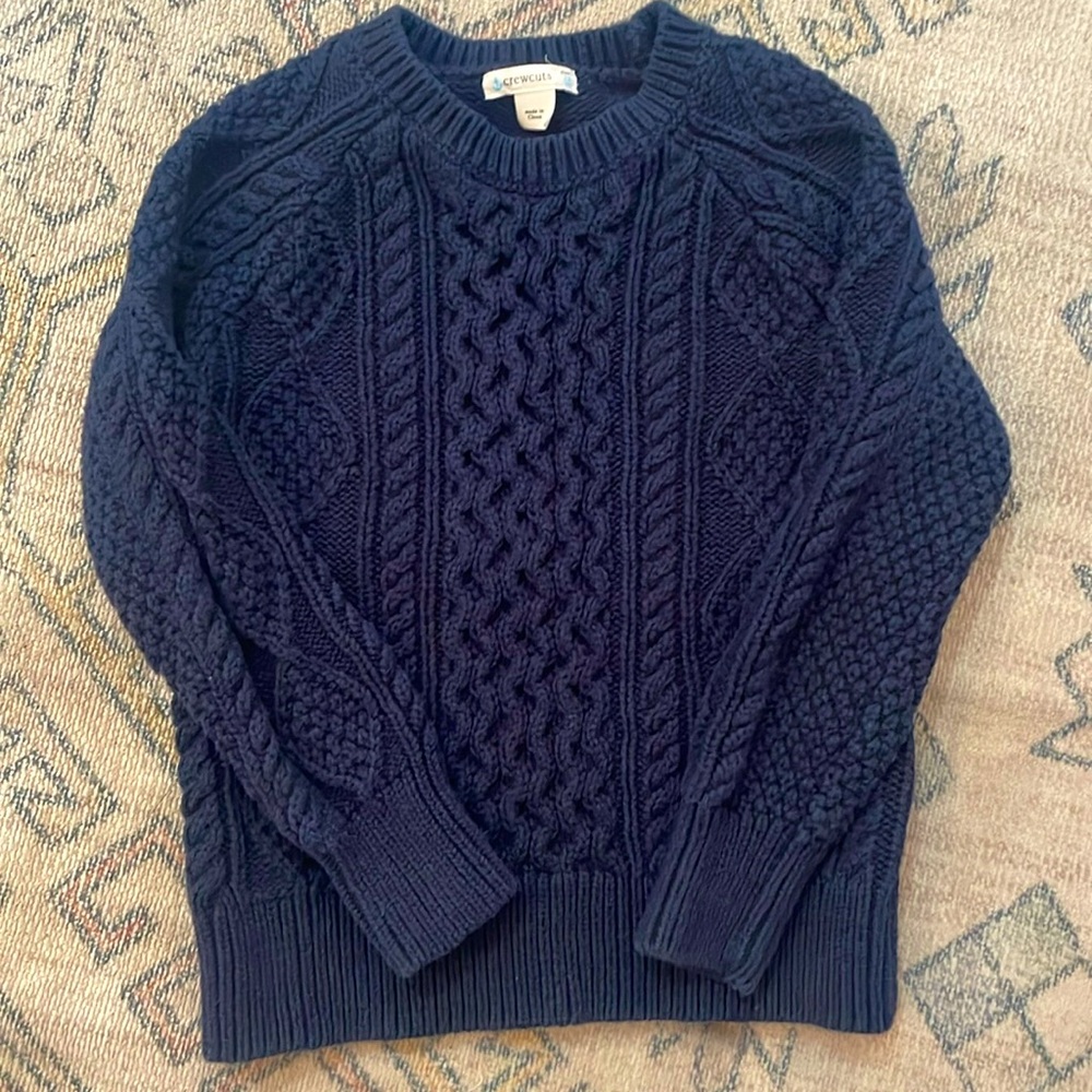 Crewcuts Navy Blue Cable Sweater - XS